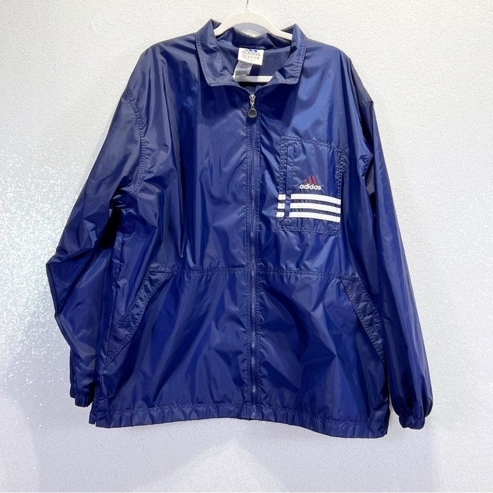 Adidas men’s windbreaker track jacket size X-Large Blue